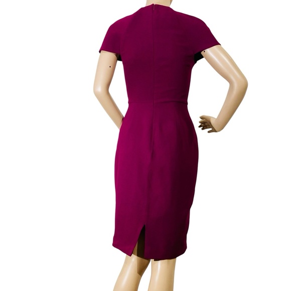 DRESS THE POPULATION Lainey Dress Dark Magenta Bodycon MIDI Dress Size XS NWOT - Picture 4 of 8